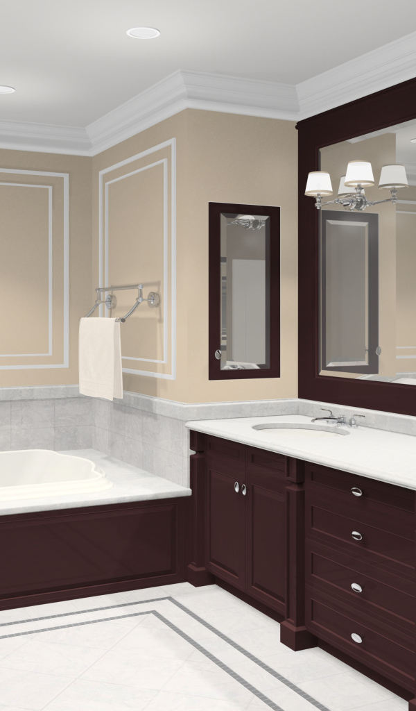 Большое зеркало в ванной