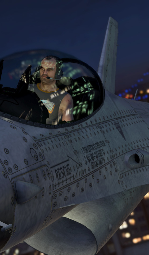 Бандит из GTA 5 в самолете