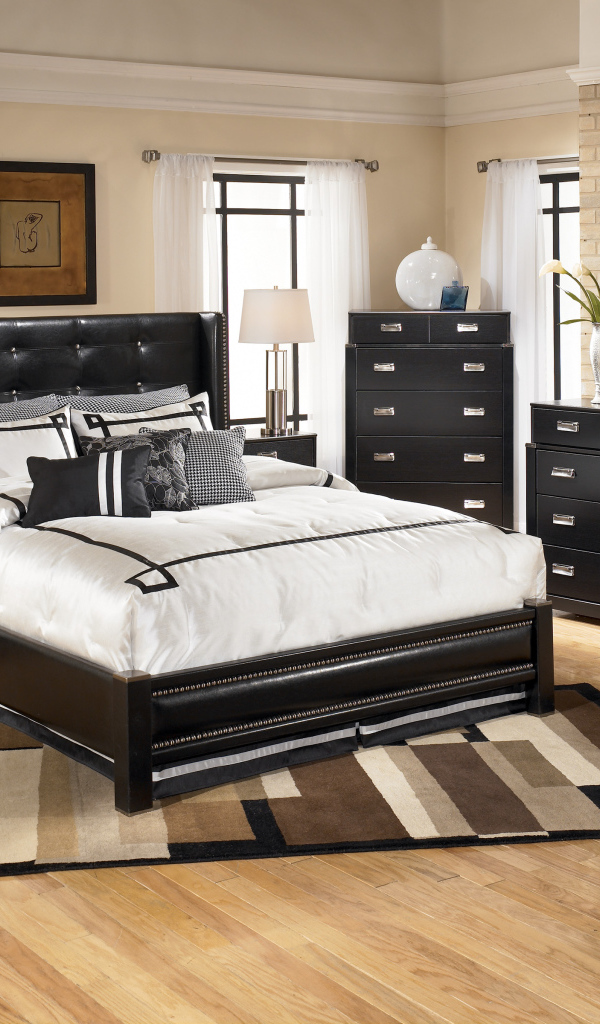 Черная мебель в спальне