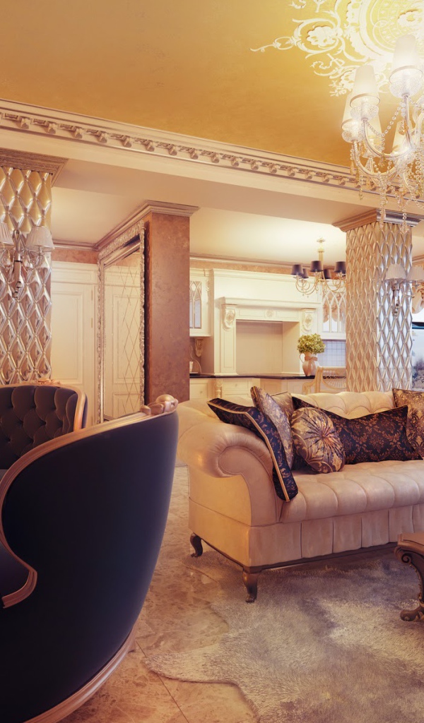 Кресла у камина в гостиной