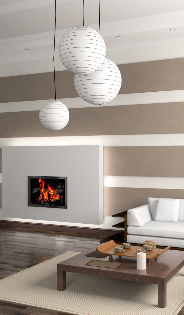 Люстра шар в гостиной