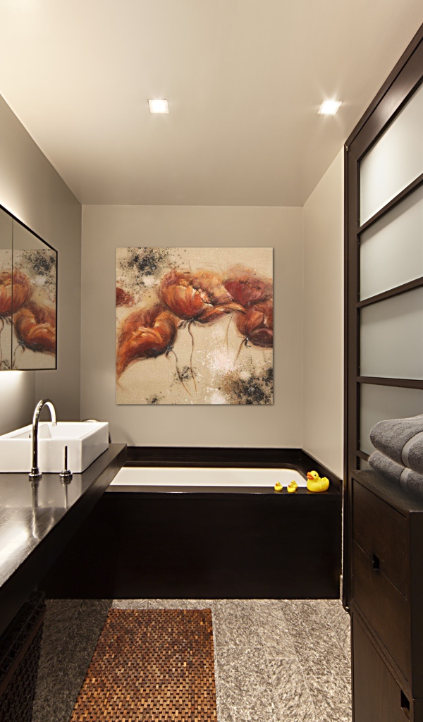 Светло коричневой оформление ванной