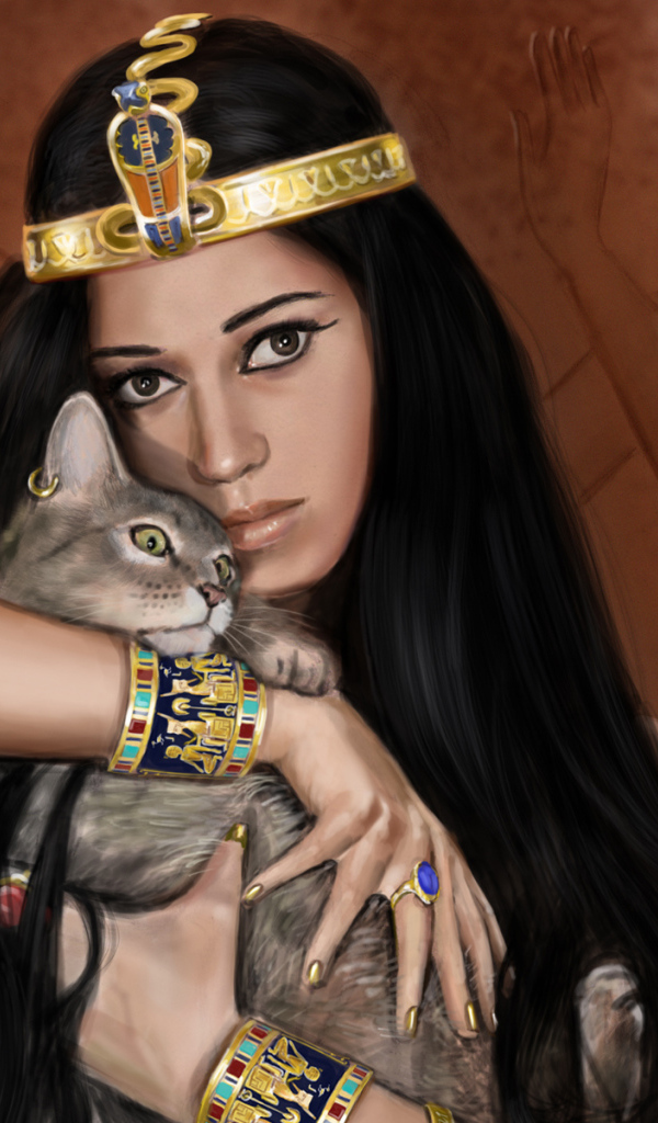 Египетская царица с кошкой