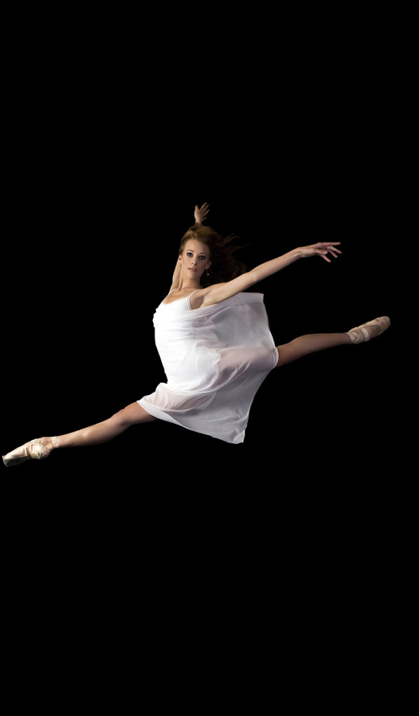 Flying over the scene of a ballerina