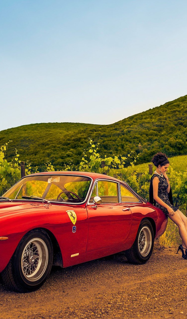 Девушка в платье возле автомобиля