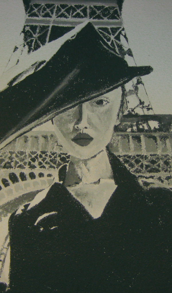 Граффити, девушка в Париже