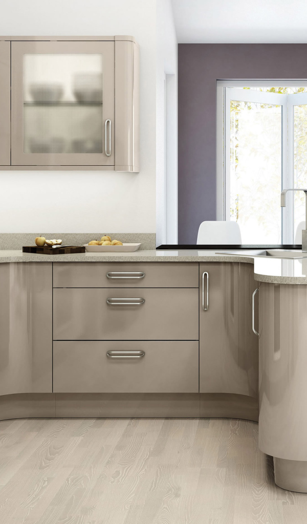 Серая мебель в кухне