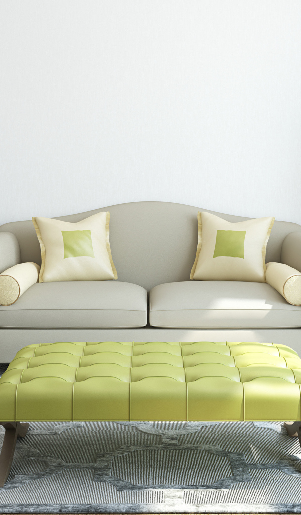 Серо белый тон гостиной