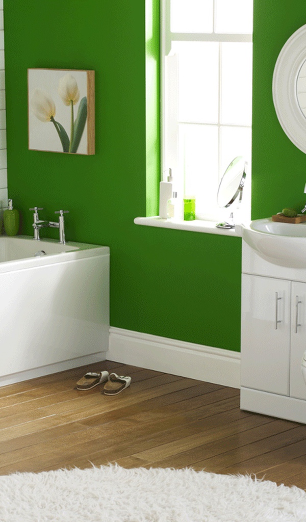 Зеленая ванная комната