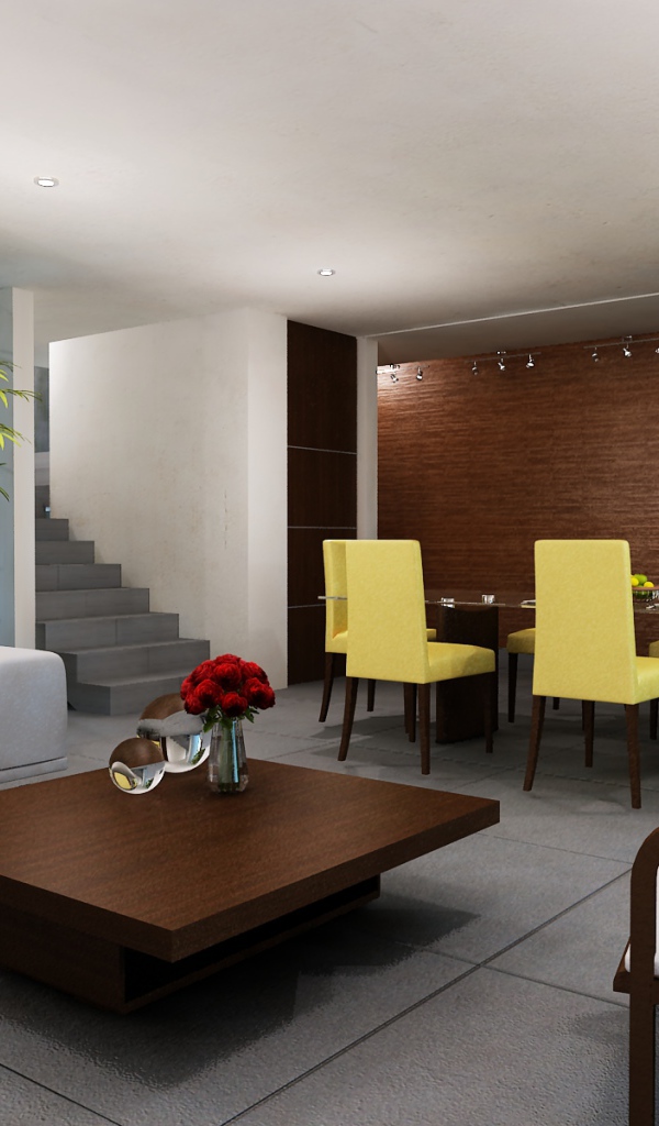 Светло желтые стулья в столовой