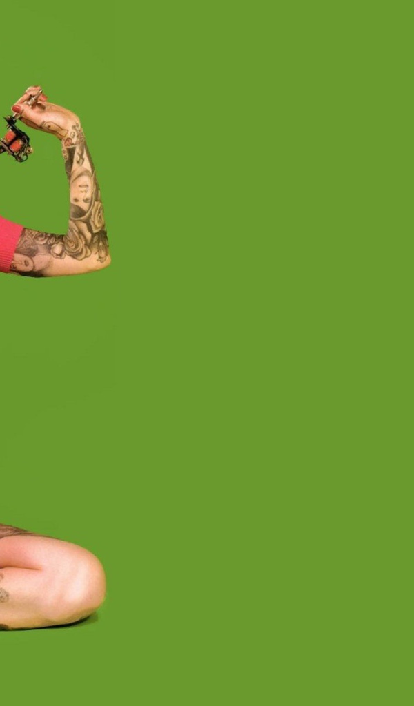 Много татуировок у девушки