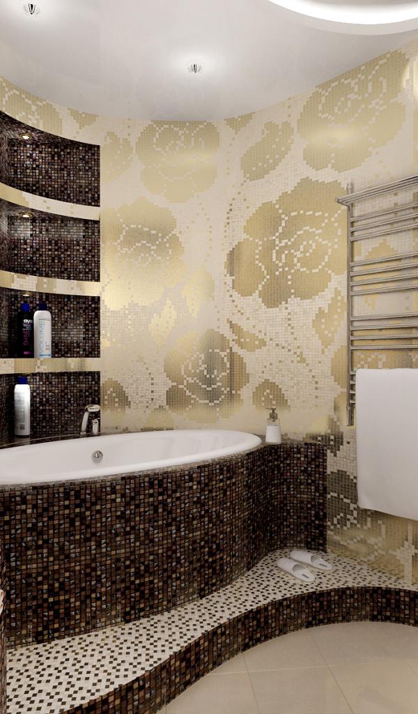 Орнамент из плиток в ванной