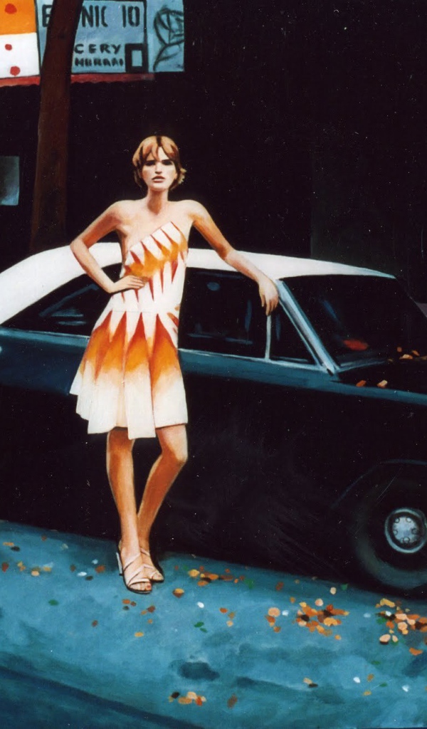 Фотография Женщина и черный автомобиль