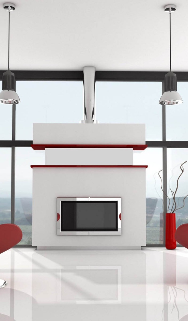 Красные кресла в гостиной