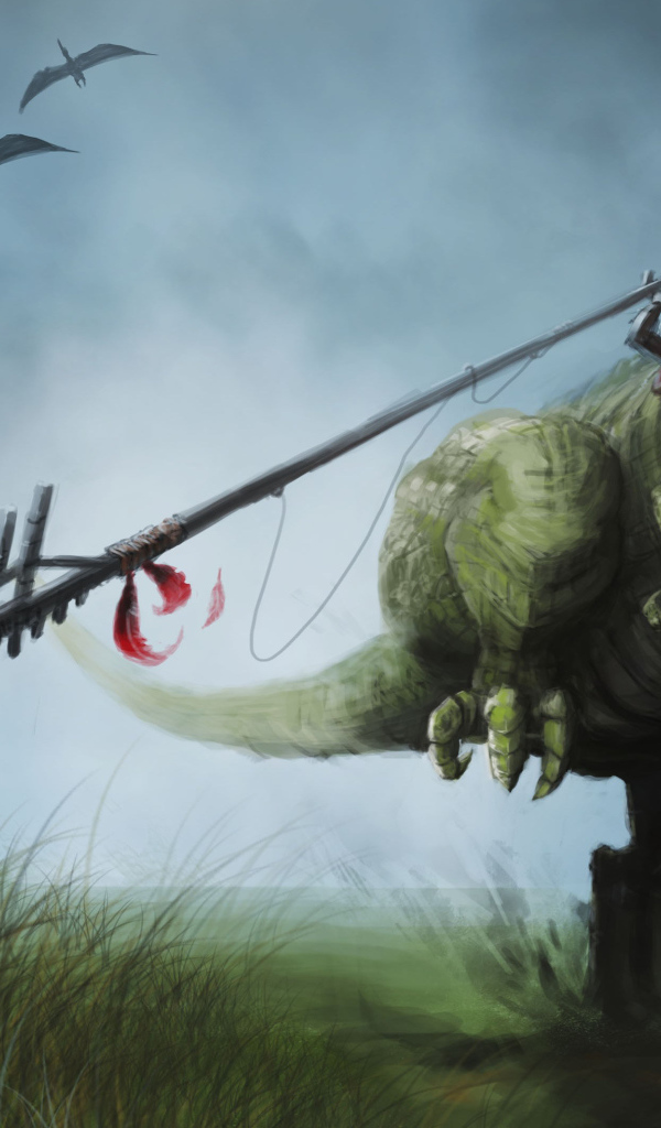 Всадник на динозавре