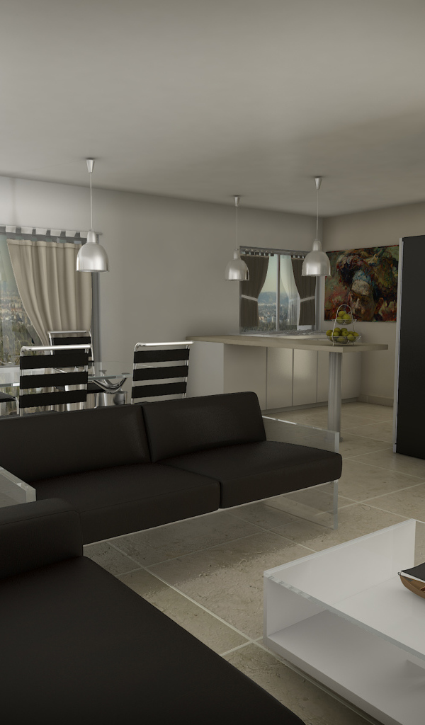 Белые стены в столовой