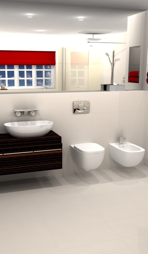 Совмещенная с туалетом ванная комната