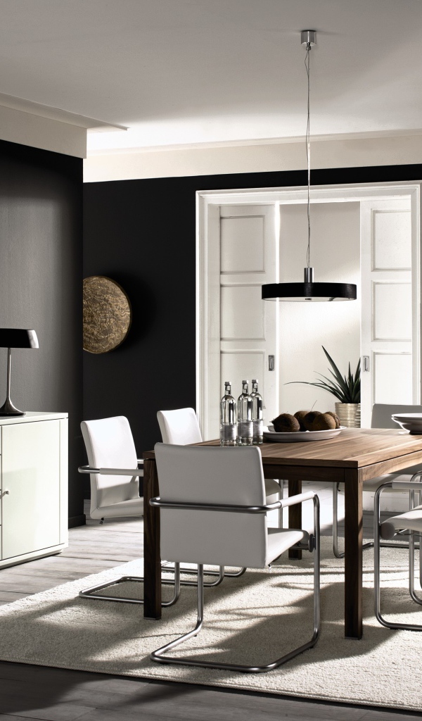 Столовая в черно белом стиле