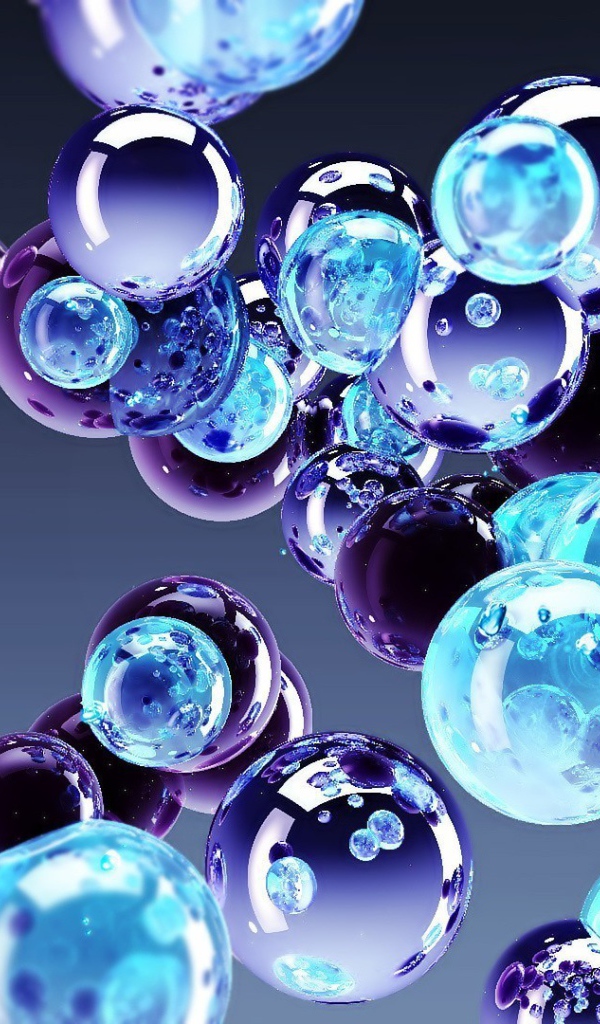 3Д сферы в голубых тонах