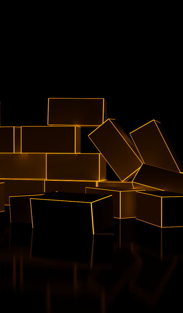 Забор из коричневых параллелепипедов