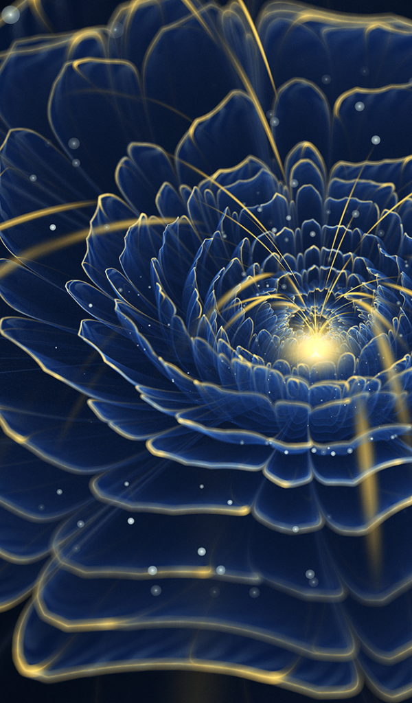 Абстрактный синий цифровой цветок