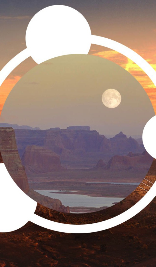 Абстрактные круги на фоне каньона