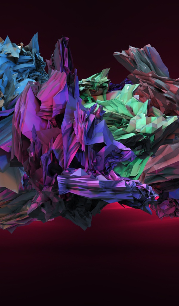 Абстрактный кристалл на красном фоне