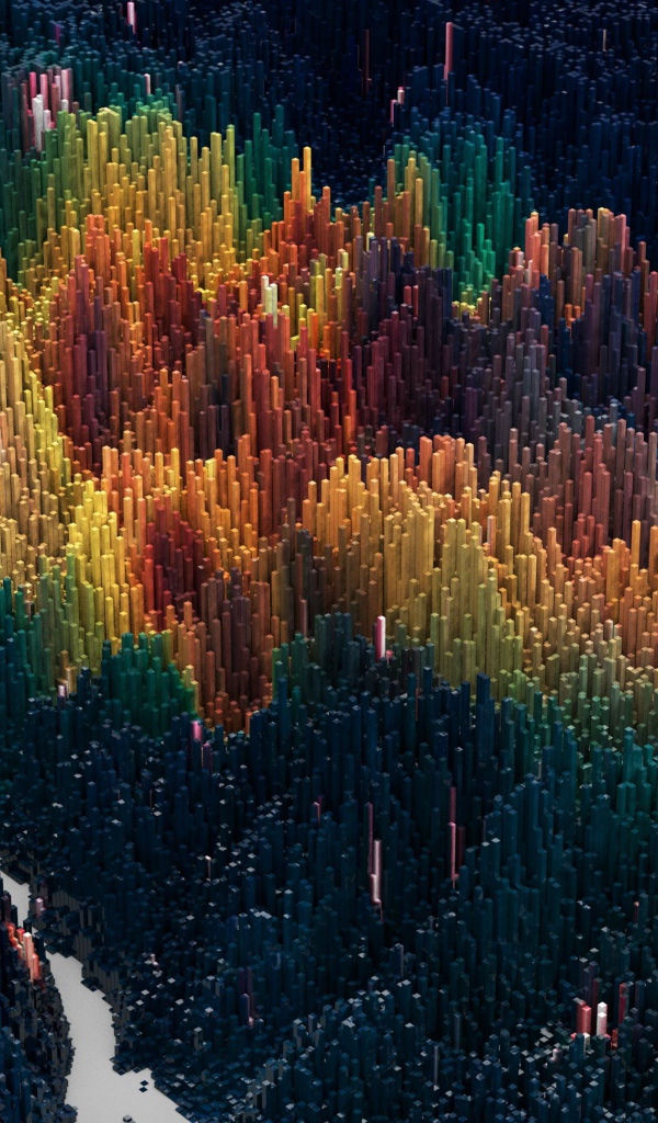 Пейзаж из абстрактных столбов