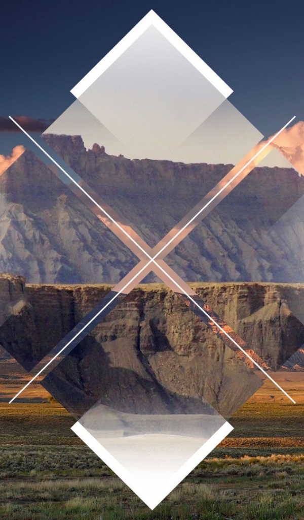 Абстракция на фоне скал