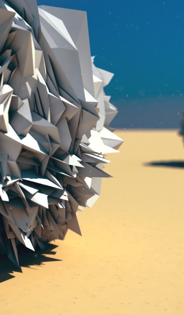 Шары из бумаги в пустыне