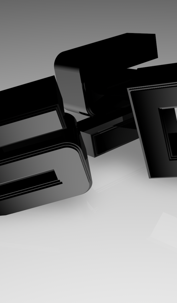 Черные буквы на сером фоне, 3Д модель