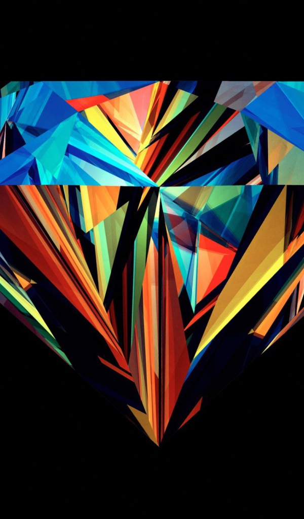 Бриллиант на черном фоне, 3-Д графика