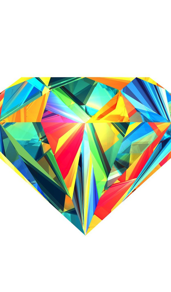 Бриллиант на белом фоне, 3-Д графика