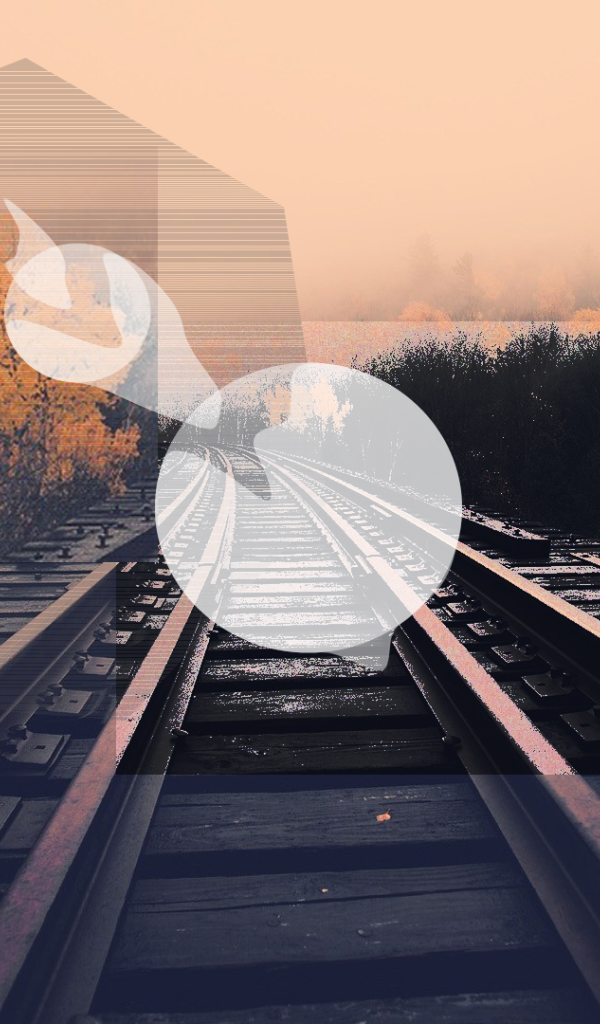 Круги на фоне железной дороги