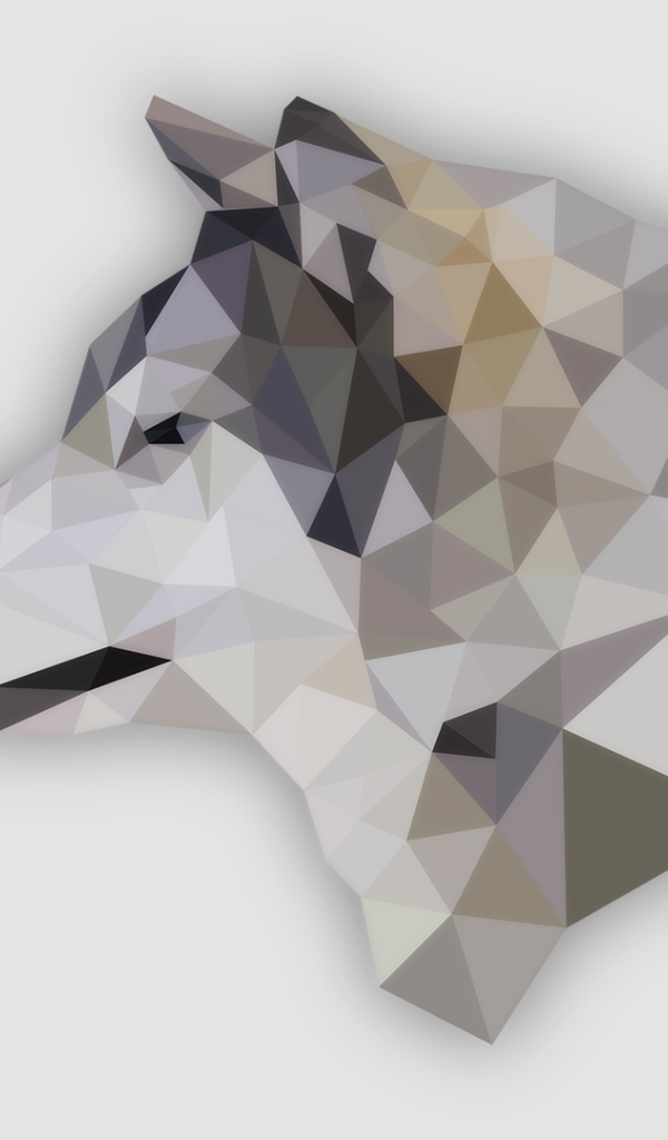 Кристаллический силуэт волка