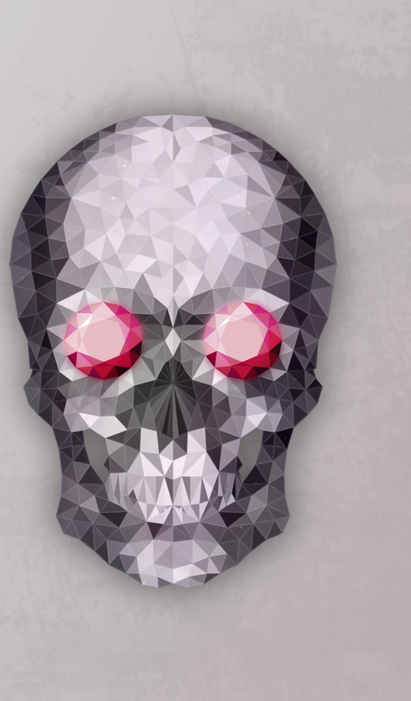 Кристальный красноглазый череп