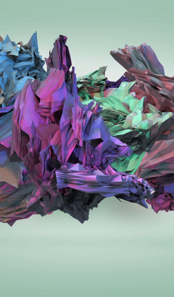 Кристаллы на голубом фоне