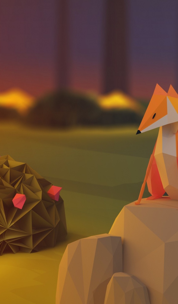 Лисы в лесу, 3-Д модель