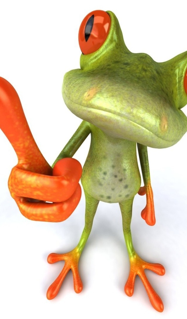 Лягушка показывает палец, 3Д графика