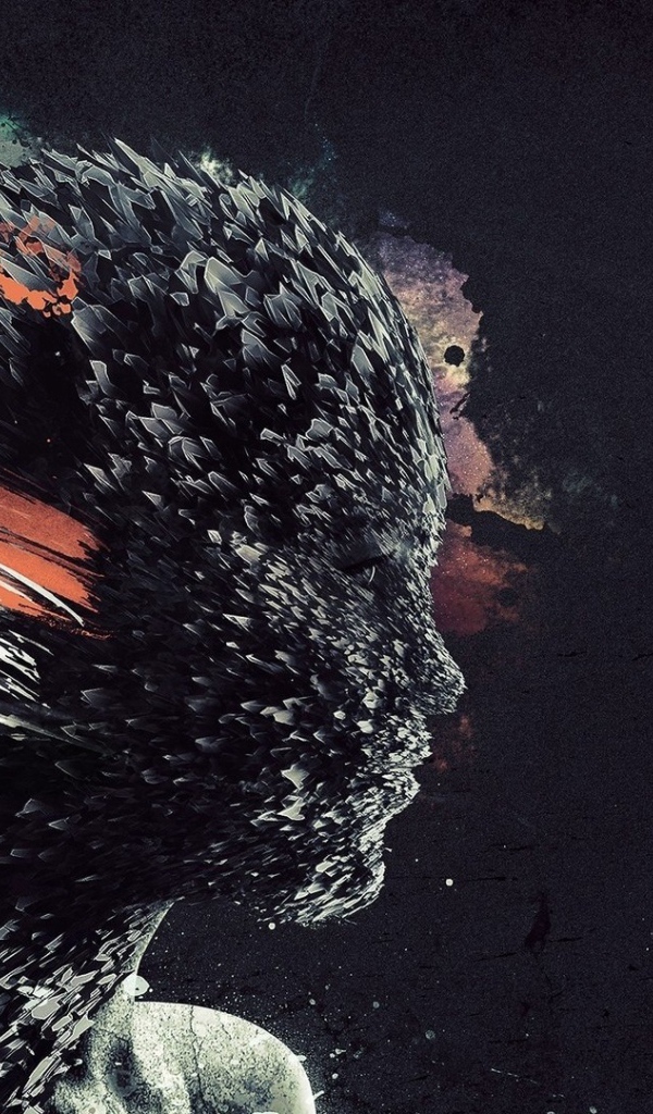 Голова девушки из 3Д структур