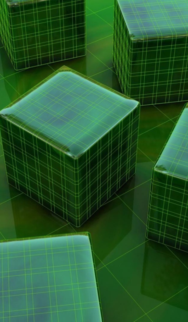 Зеленые клетчатые кубы