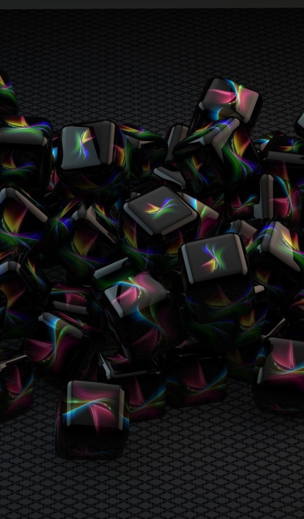 Горка черных кубов с  орнаментами