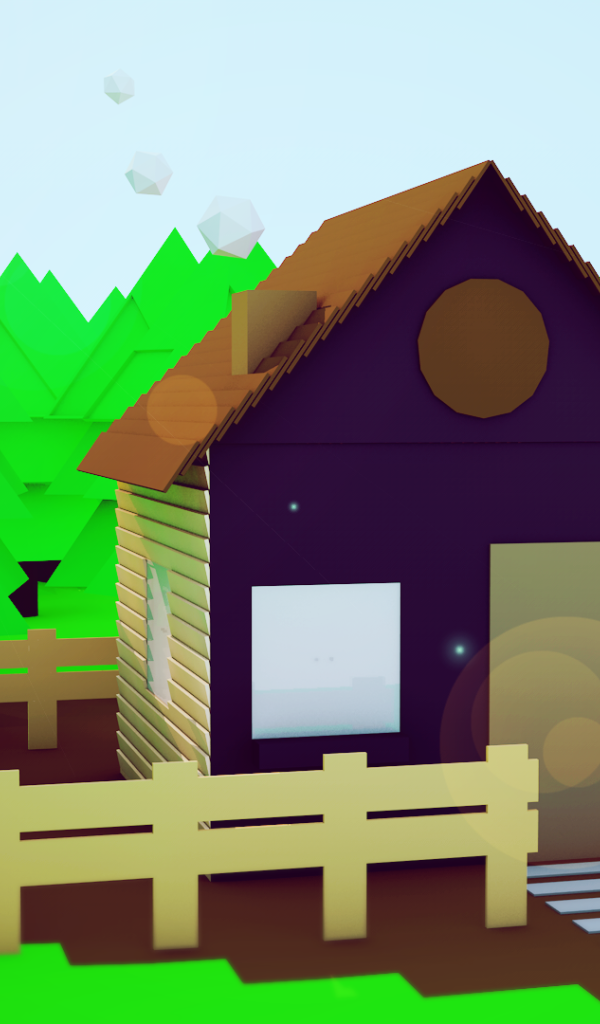 Домик среди леса, 3Д графика