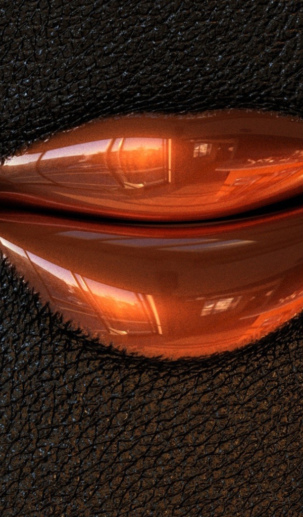 Губы на черной коже, 3Д модель