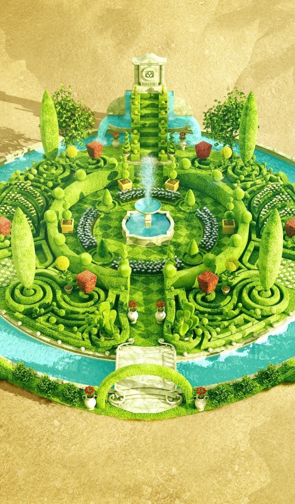 Модель оазиса в пустыне