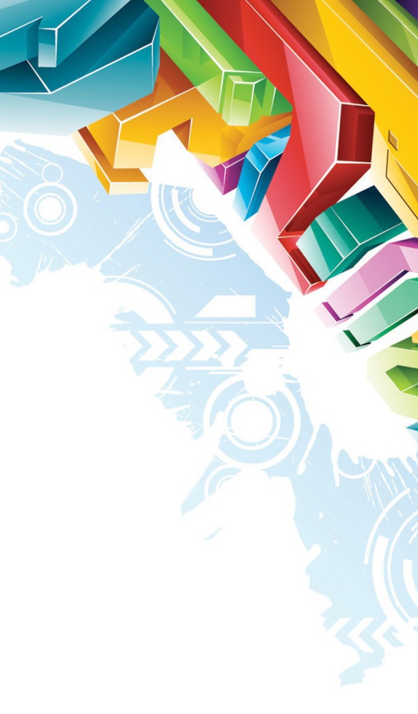 Разноцветные 3Д буквы на белом фоне