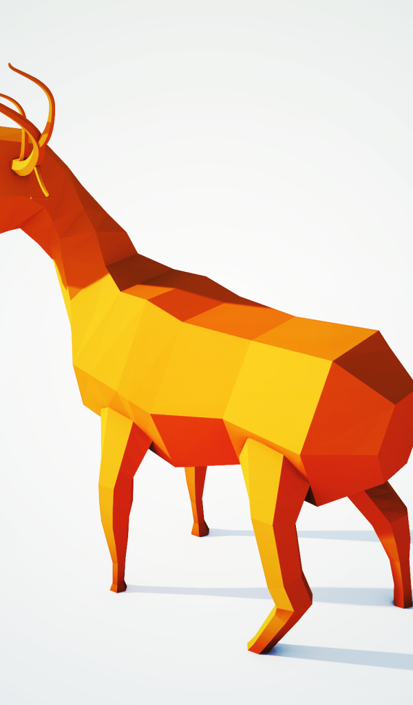 Оранжевый олень, 3Д графика