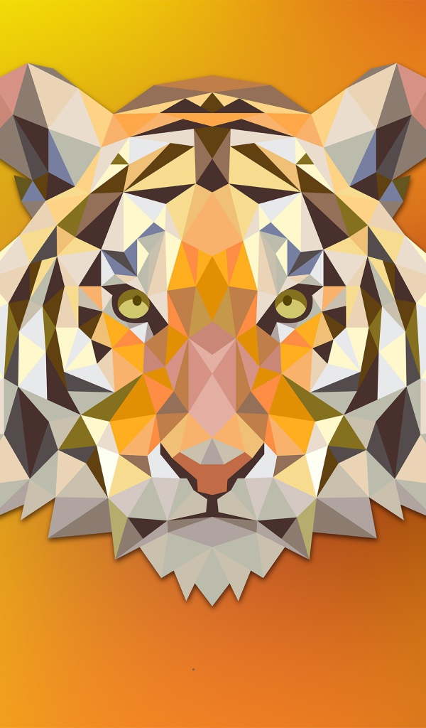 Голова оранжевого тигра, 3-Д графика