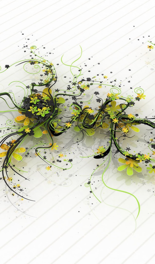 Растения в 3Д на белом фоне