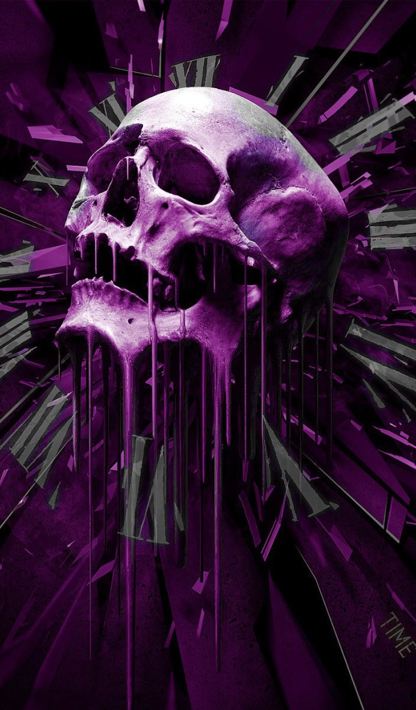 Фиолетовый череп на циферблате